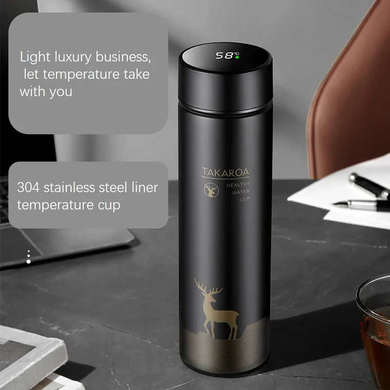 

Интеллектуальный термос из нержавеющей стали, чашка, термометр с дисплеем, вакуумные фляжки, дорожная Автомобильная кружка для супа, кофе, т...