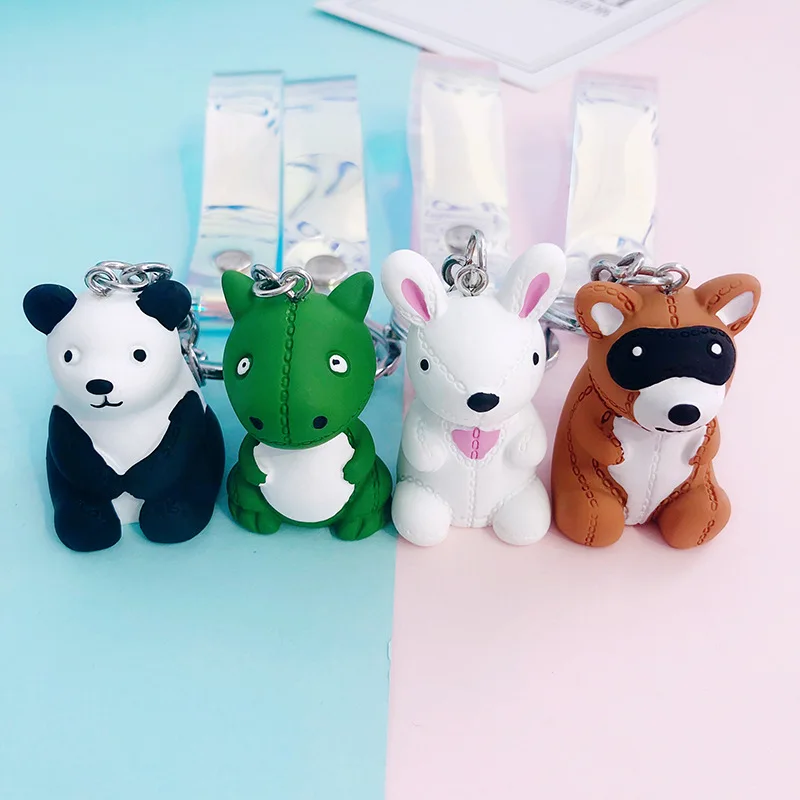 2019 South Korea cute bear dinosaur doll keychain car pendant student bag key chain ornaments creative gifts | Украшения и