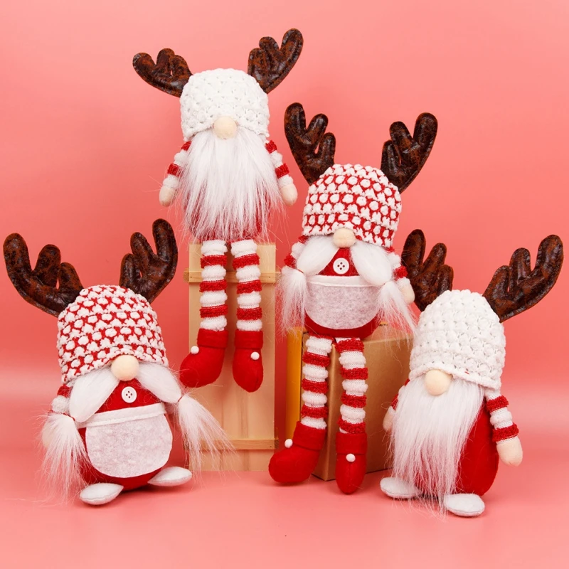 

Cute Faceless Christmas Dolls Long Leg Standing Desktop Decoration Dolls for Home Party 2022 New Year Kids Adults Gifts Santa