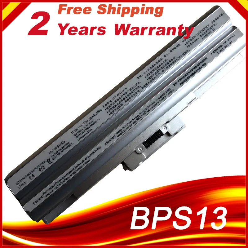11 1 V 5200mAh лаптоп с Батарея VGP BPS13 для Sony BPS13/S BPS13AS BPS13B/S BPS13A/S VGN CS28 CS