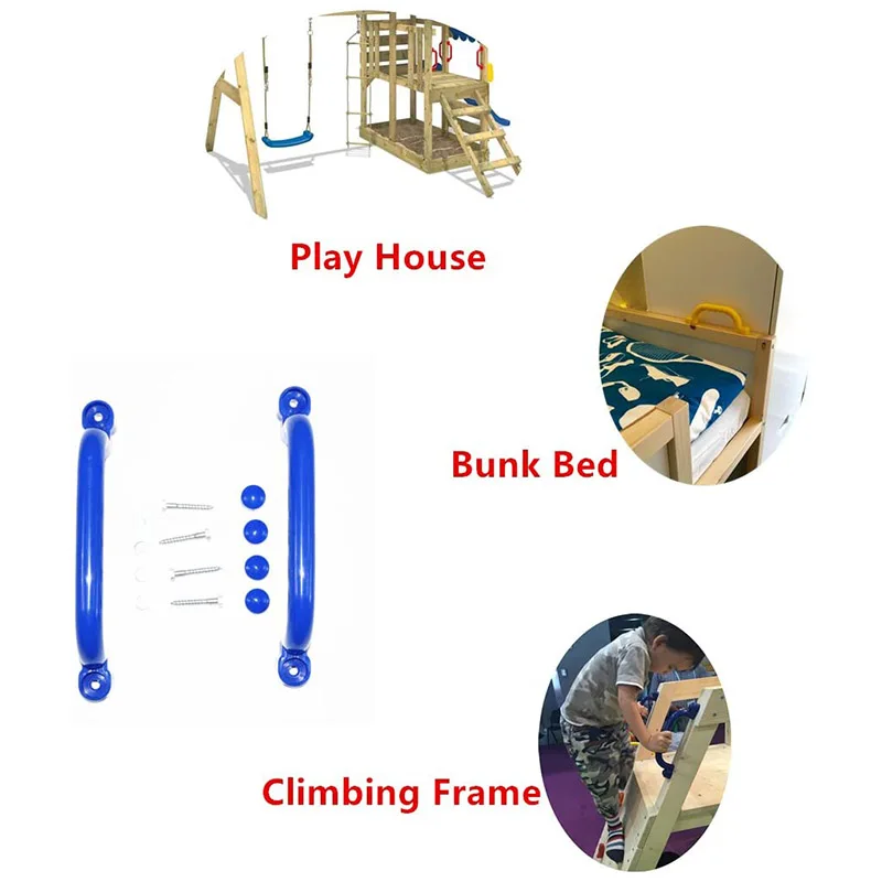 

Children's Grip Sturdy Handle Toy Set, Very Suitable for Climbing Frame Tree House Study Room Play House (Blue 2 Pairs)