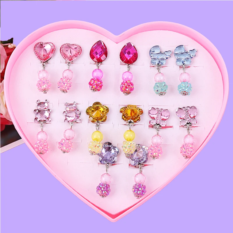 Корейские творческие серьги с цветами и животными из мультфильмов для маленьких