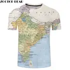 Индийская карта, 3D Футболка с принтом, футболка для путешествий, летняя мужская футболка для отпуска, Забавные футболки с короткими рукавами, 6XL, уличная одежда, Прямая поставка, ZOOTOPBEAR