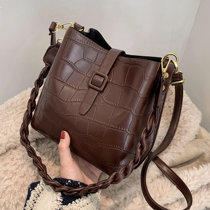 2021 большая сумка из натуральной кожи женская на одно плечо новая Ретро