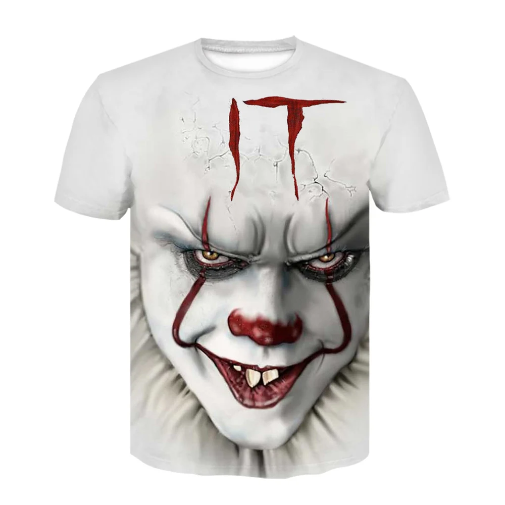 Футболка с 3D принтом IT Clown для мужчин и женщин летняя забавная футболка