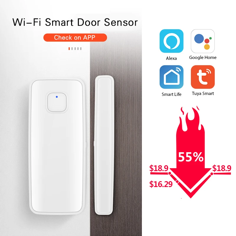 Беспроводной смарт датчик для окон и дверей с поддержкой Wi Fi|Сенсор детектор| |