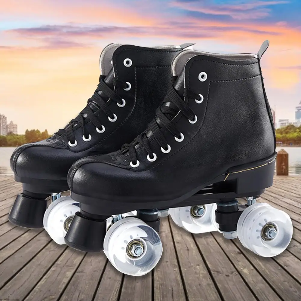 

Роликовые коньки регулируемые черные двухрядные мигающие роликовые коньки обувь для катания на коньках раздвижные кроссовки для катания н...