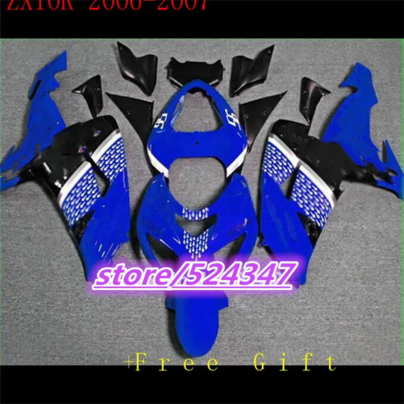 

Motorcycle Fairing For Kawasaki Ninja ZX10R 2006 2007 Light blue black ZX 10R ZX 10 R 06-07 06 07 Aftermarket Motorcycl-Hey