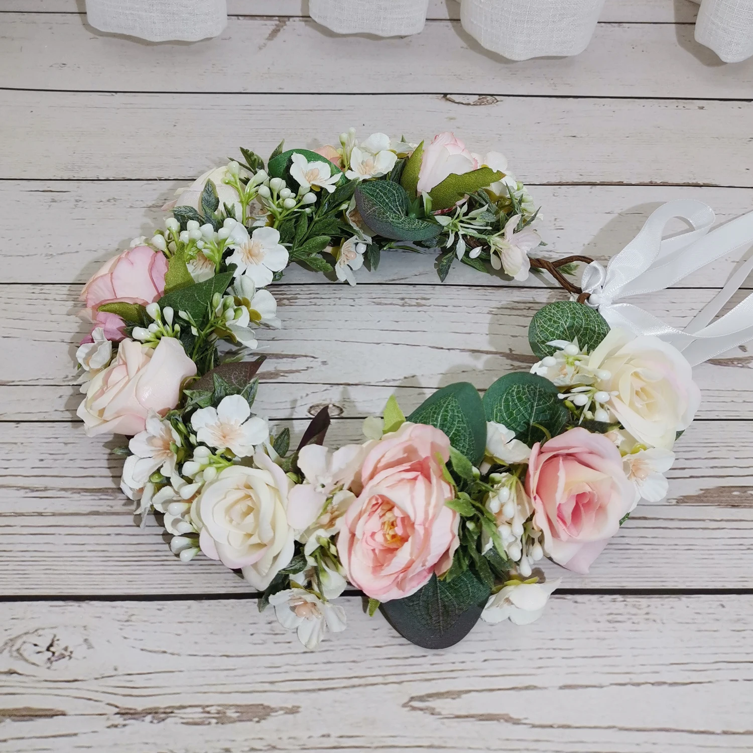 Женский Венок с цветами розы роскошный свадебный аксессуар для волос гирлянда