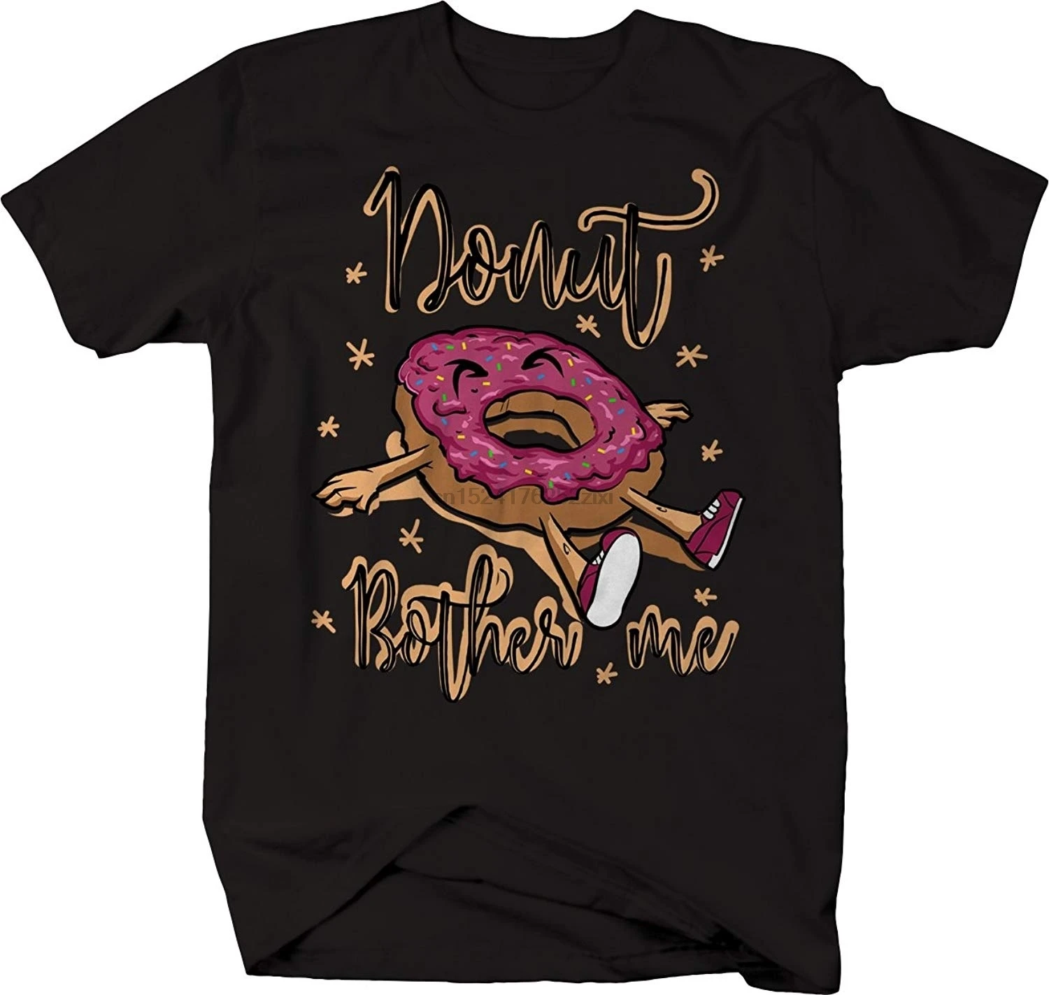 Пончик беспокоить меня забавные глазурованная пончик хлопковая футболка |