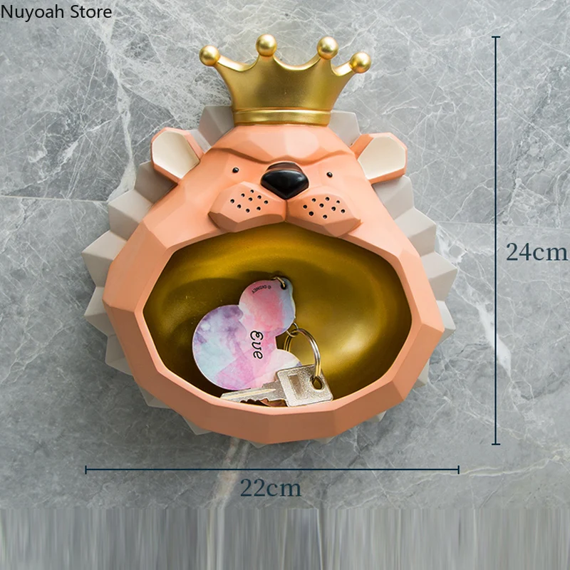 

Creative Lion Wall Storage Decoration Home Kitchen Wall-mounted Perforated Decorative Storage Box/home Decoration Accessories