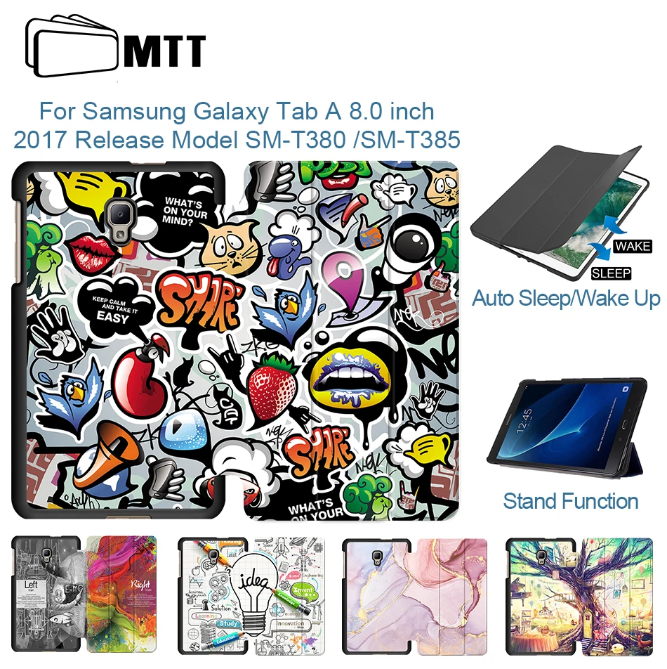 Чехол MTT для Samsung Galaxy Tab A 8 0 дюймов Funda SM T380 T385 2017 чехол из искусственной кожи с