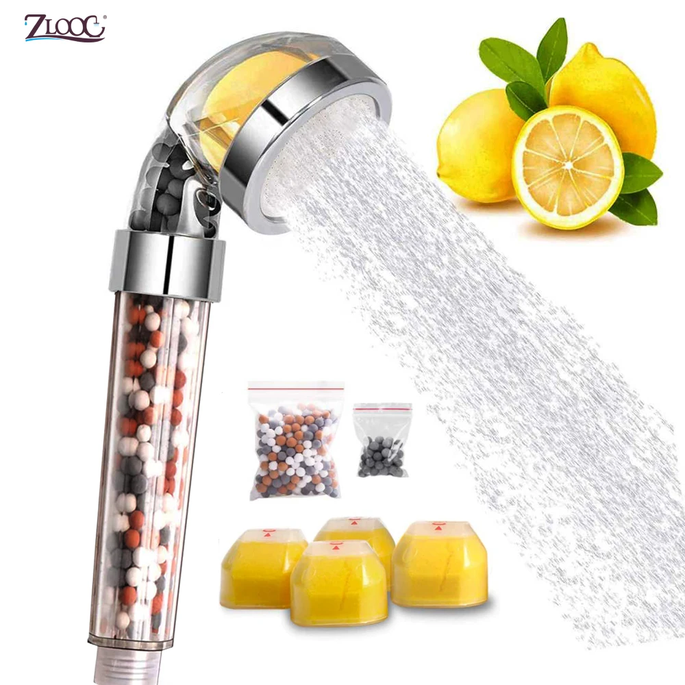 Zloog ионные минеральные бусинки душевая головка с витамином С Душевой фильтр