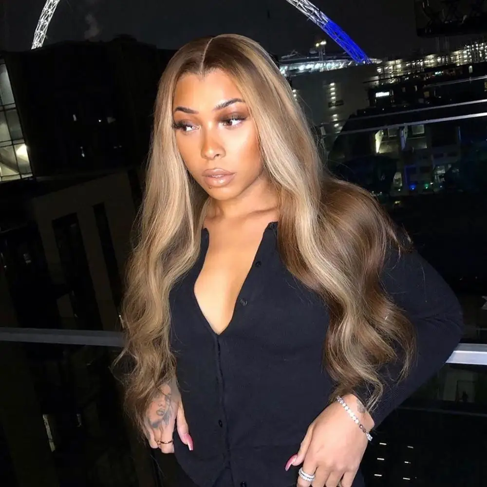 Цветные парики из натуральных волос Омбре 360 кружевных фронтальных париков