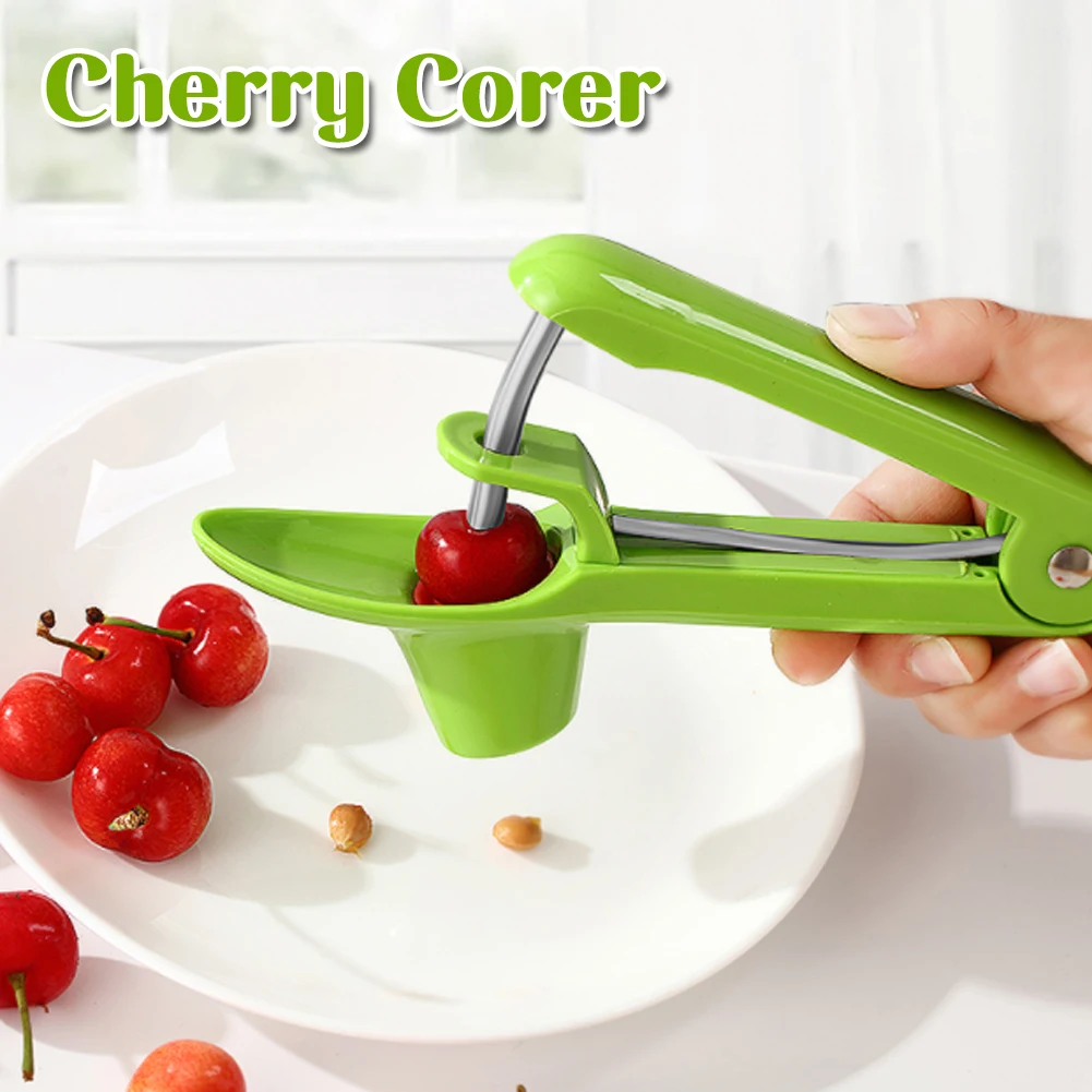 

Cherries De-core Tool Cherry Pitter Remover with Pits and Juice Container Cherry Stoner Olive Pitter by Myliffri Fruit Tools