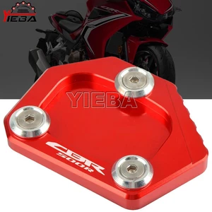 Motorcycle CNC Aluminum Kickstand Foot Side Stand Extension Pad Support Plate FOR Honda CBR500R CBR 500R CB500F CB500X 2013 2014