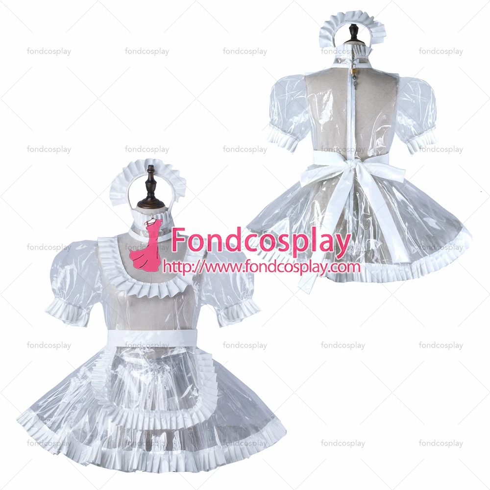 

Сексуальная одежда для взрослых fondcosplay, яркое короткое Прозрачное платье из ПВХ, запираемое платье, индивидуальный пошив [G2238]