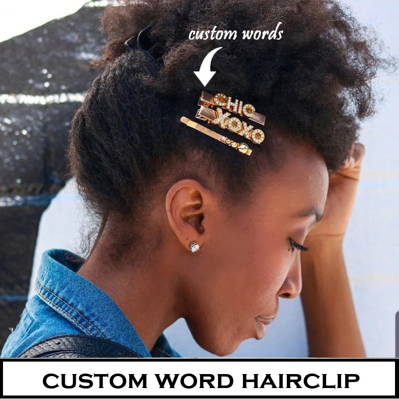 Заколки для волос с надписями на заказ заколки Украшенные вашим любимым именем