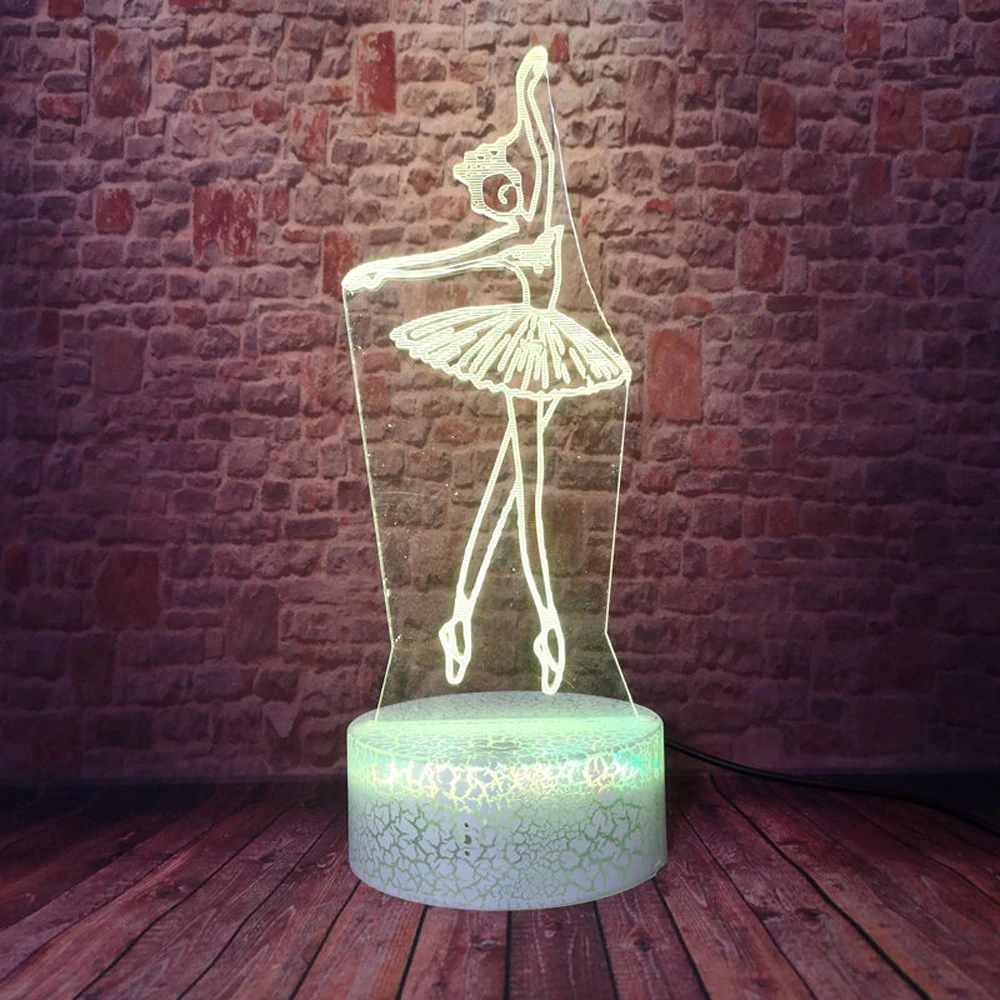 Lampen балетный танцовщиц ночной Светильник для девушки фигурка балерины 7 цветов