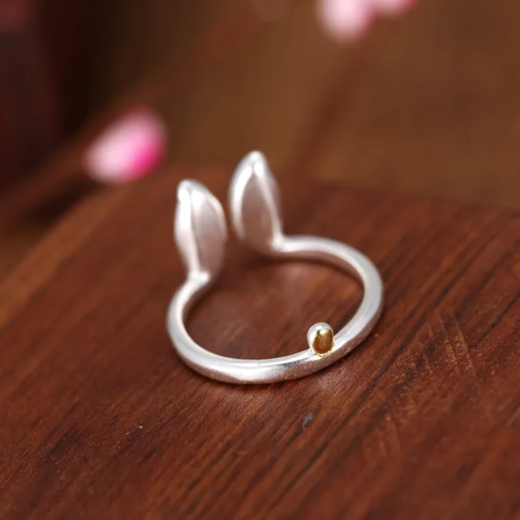 

Vintage 925 Sterling Silver Rabbit Rings For Women Female Fashion Punk Jewelry Valentines Gifts Gothic Rings