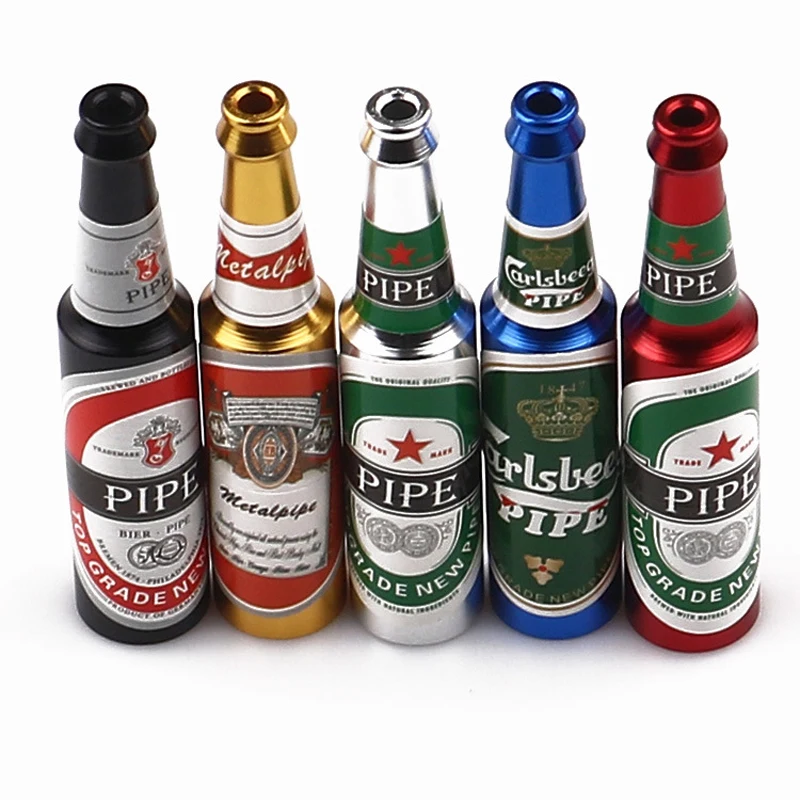 

Mini Beer Smok Metal Pipes Portable Creative Smoking Pipe Herb Tobacco Pipe Gift