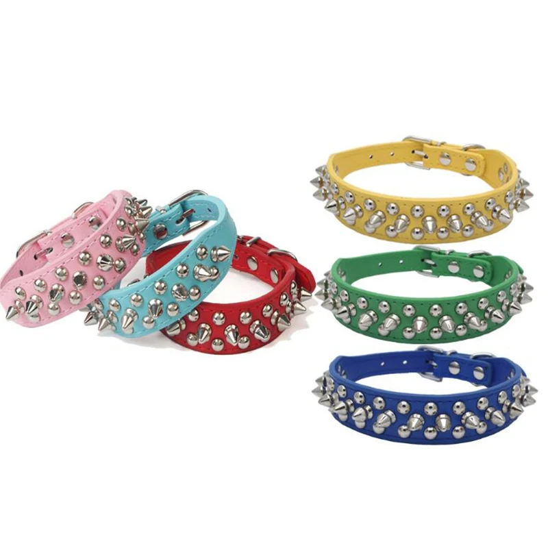 Лидер продаж кожаный собачий ошейник с шипами и для больших собак средних