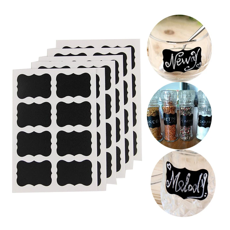 

Стираемая черная доска 40 шт./компл. 50x35 мм, стикеры для творчества, кухни, банок, органайзера, ярлыки, стикер, черная доска