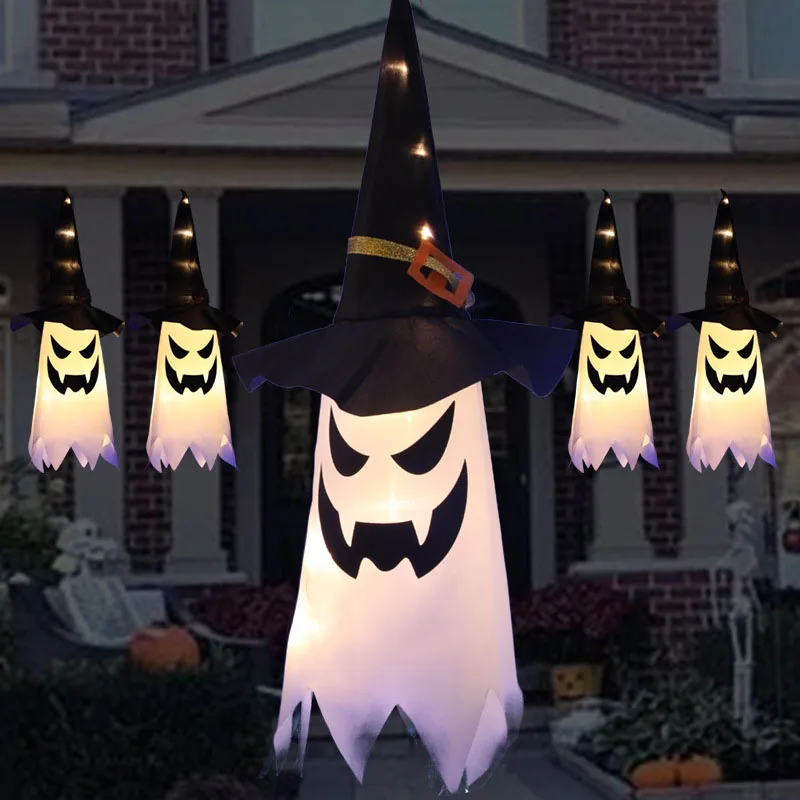 

Halloween Light Decoration Hanging Flashing Witch Ghost LED String Light 3 Lighting Modes for Home Party Holiday Decoration PAK5