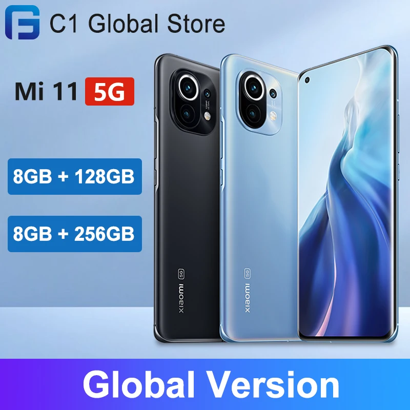 Смартфон Xiaomi Mi 11 глобальной версии 8 ГБ ОЗУ 128 Гб ПЗУ Восьмиядерный процессор