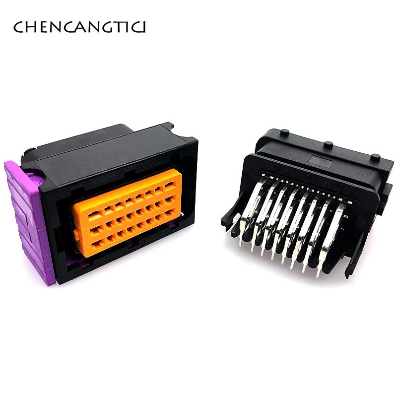 1 set of connector 1 компл. 24 pin/way автомобильный ЭБУ алюминиевый корпус с сопряжением мужской и женский разъемы fci - Цвет: 1 set of connector