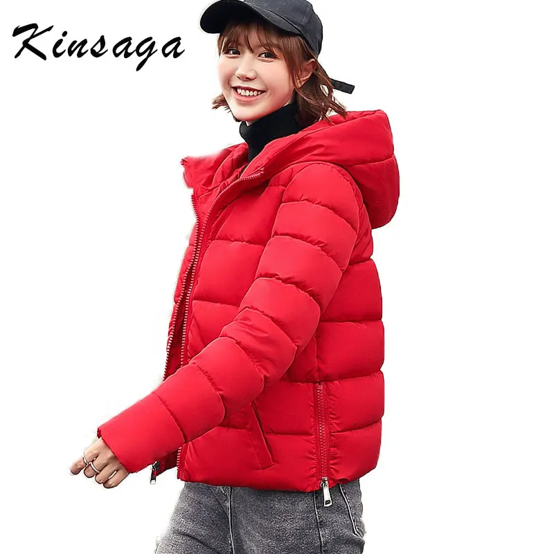 Женские зимние модные теплые толстые короткие куртки XL XXL женские парки на молнии