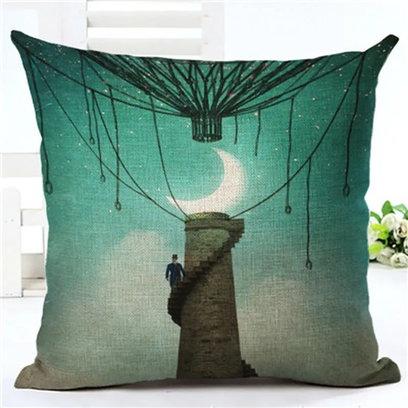 

Art Pattern Pillowcase Polyester Square Pillowcase Bedroom Pillowcase Home Bedroom Hotel Car Decoration Pillowcase 45 * 45cm ..