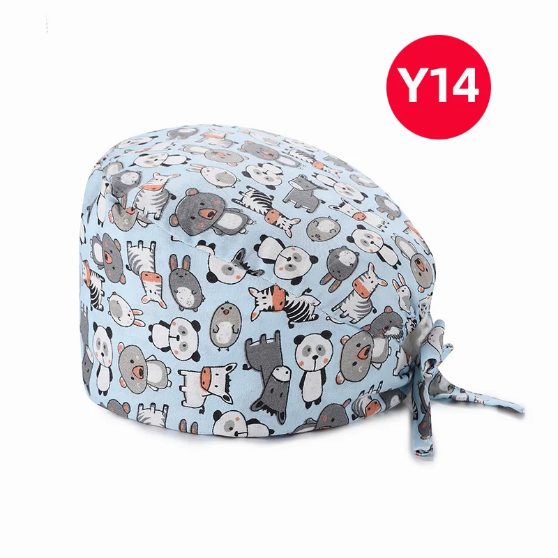 

Adjustable Dust-proof Hat With Sweatband Unisex Working Hat New Fashion Print Gorro Enfermera Quirfano Surgical Cap Nurse Hat