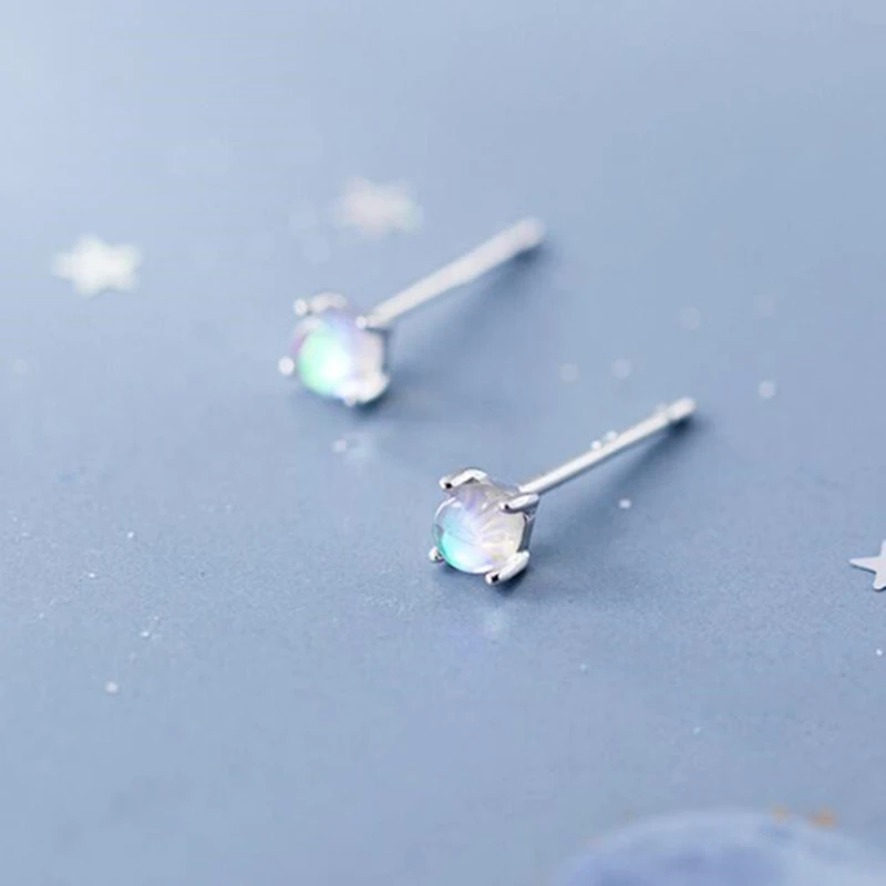 Серьги гвоздики из серебра 2019 пробы с градиентом|Серьги-гвоздики| |