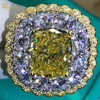 wong rain luxury 925 sterling silver radiant cut created moissanite gemstone wedding engagement ring fine jewelry wholesale