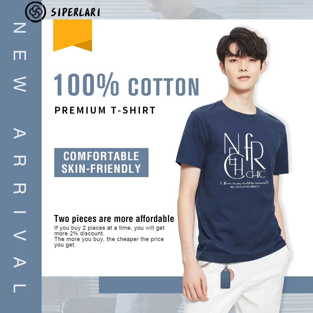 Мужская футболка с принтом SIPERLARI Повседневная коротким рукавом 5 стилей лето хит