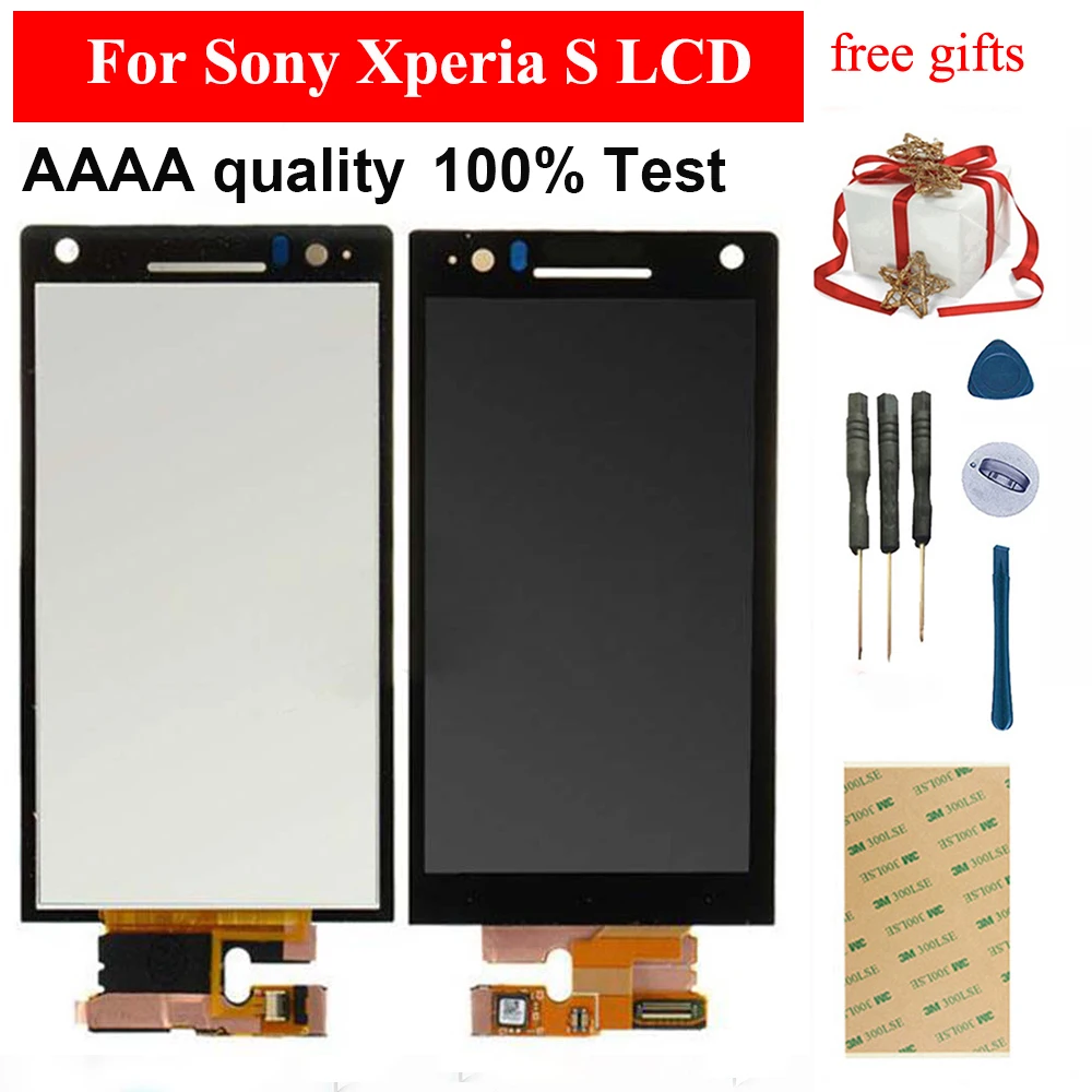 

For Sony Xperia S LT26 LT26i Black Touch Screen Sensor Glass Digitizer Panel + LCD Display Monitor Module Screen Assembly