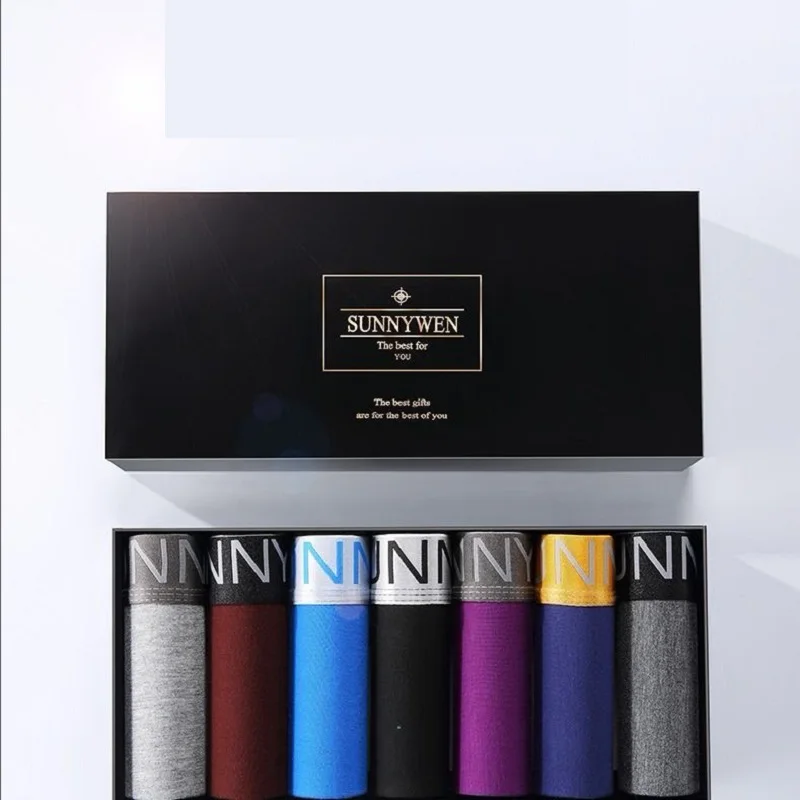 7PCS/Lot  Men Panties Shorts Underwear Boxer Shorts Men's sexy underwear High quality men's underwear Pouch трусы мужские