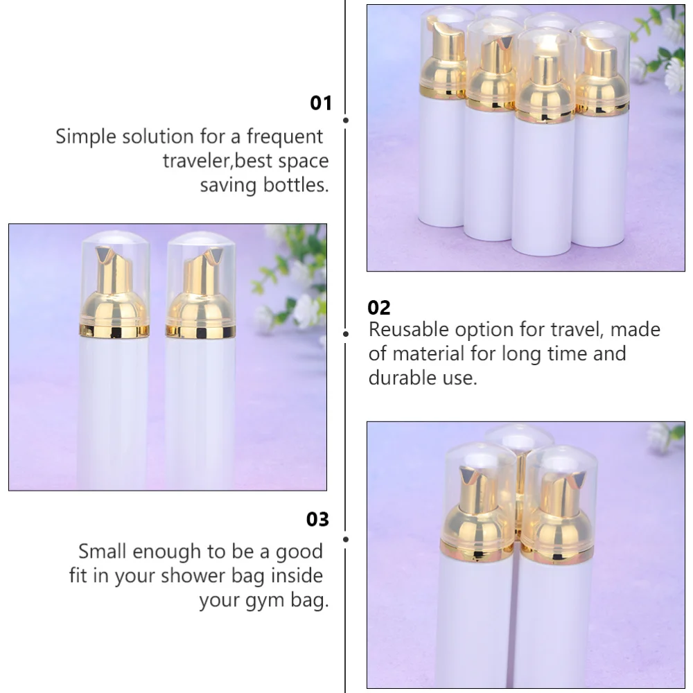 

4Pcs 60ml Empty Facial Cleanser Foaming Bottles Travel Portable Dispenser