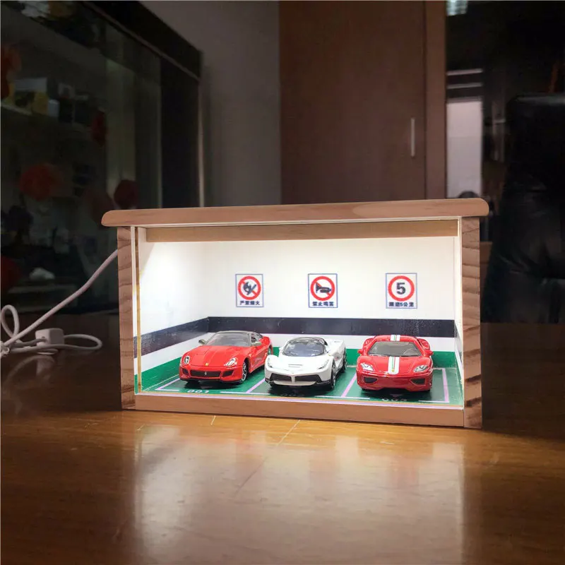 Модель автомобиля из металлического сплава в масштабе 1:64 деревянная парковочная