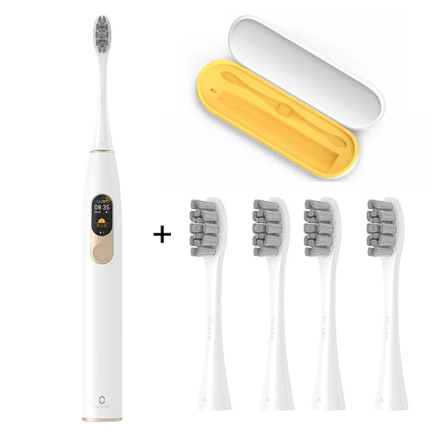 add 2PWO1BOX Oclean X Xiaomi sonic электрическая зубная щетка обновленная для взрослых Водонепроницаемая ультра звуковая автоматическая зубная щетка перезаряжаемая через USB - Цвет: add 2PWO1BOX