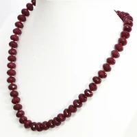 charms red chalcedony stone jasper beautiful rondelle faceted beads 5x8mm new abacus statement chain necklace 18inch b91