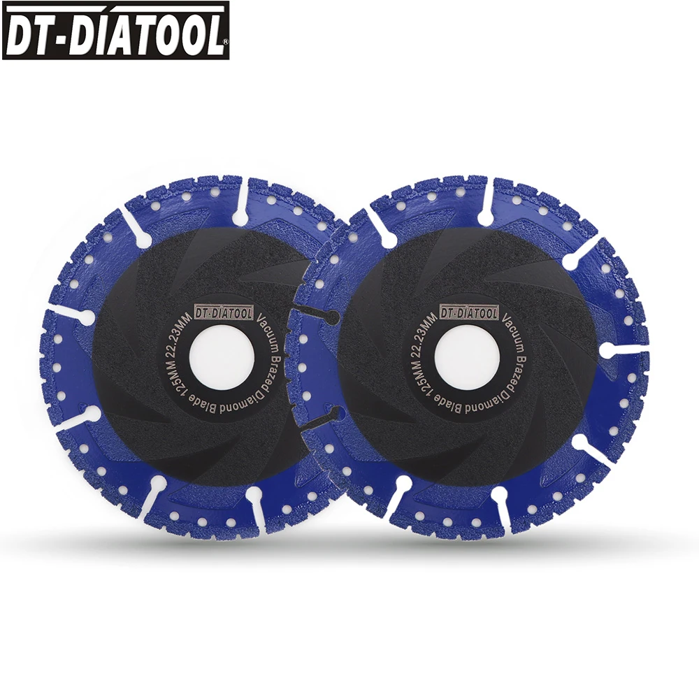 

DT-DIATOOL 2pcs 5" Vacuum Brazed Diamond Cutting Disc All Purpose Saw Blade 125mm Rescue Diamond Blade 125mm for Glass Cast Iron