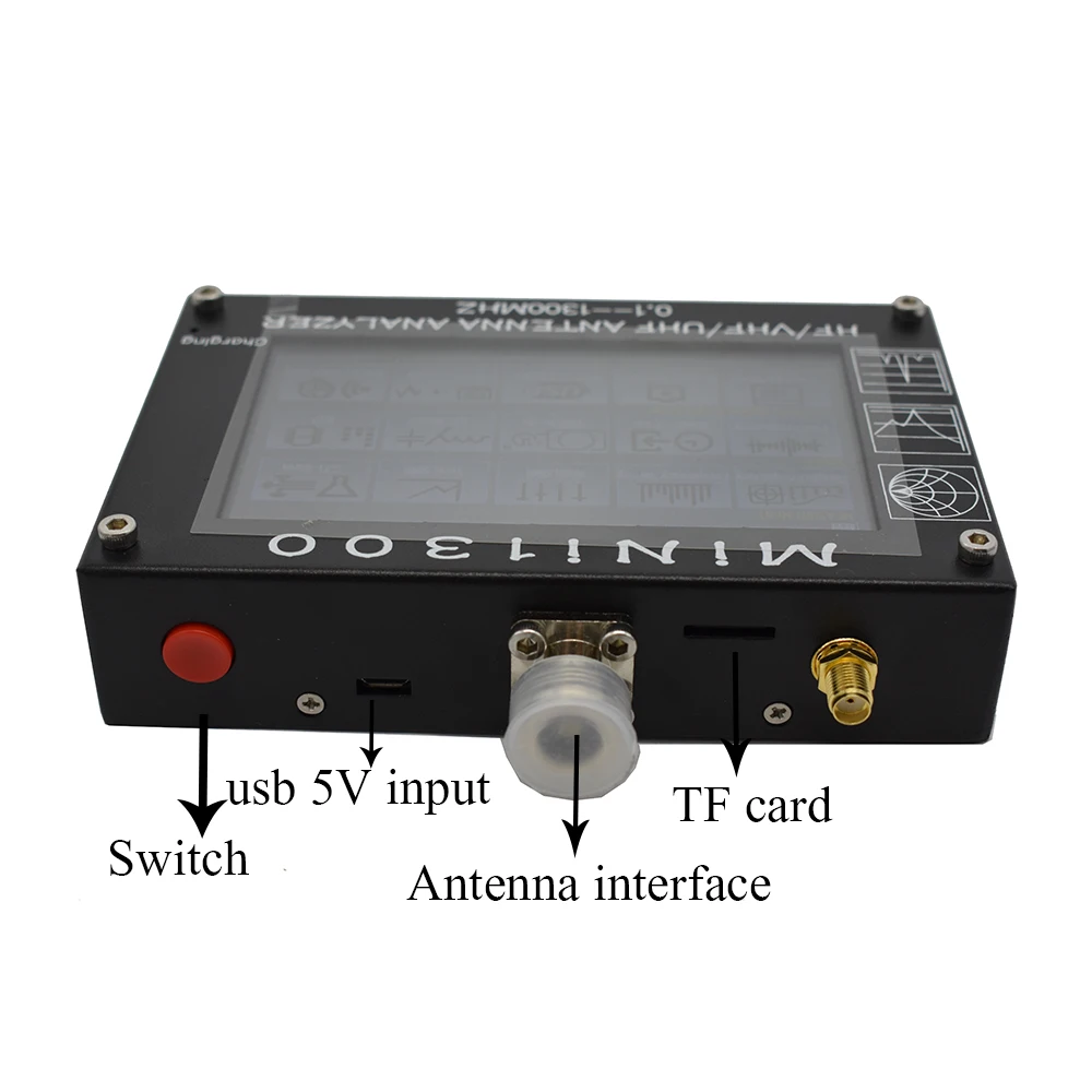 Mini1300 4 3 дюймов ЖК дисплей сенсорный Экран 0 1 1300 МГц HF/VHF/UHF муравей SWR антенный