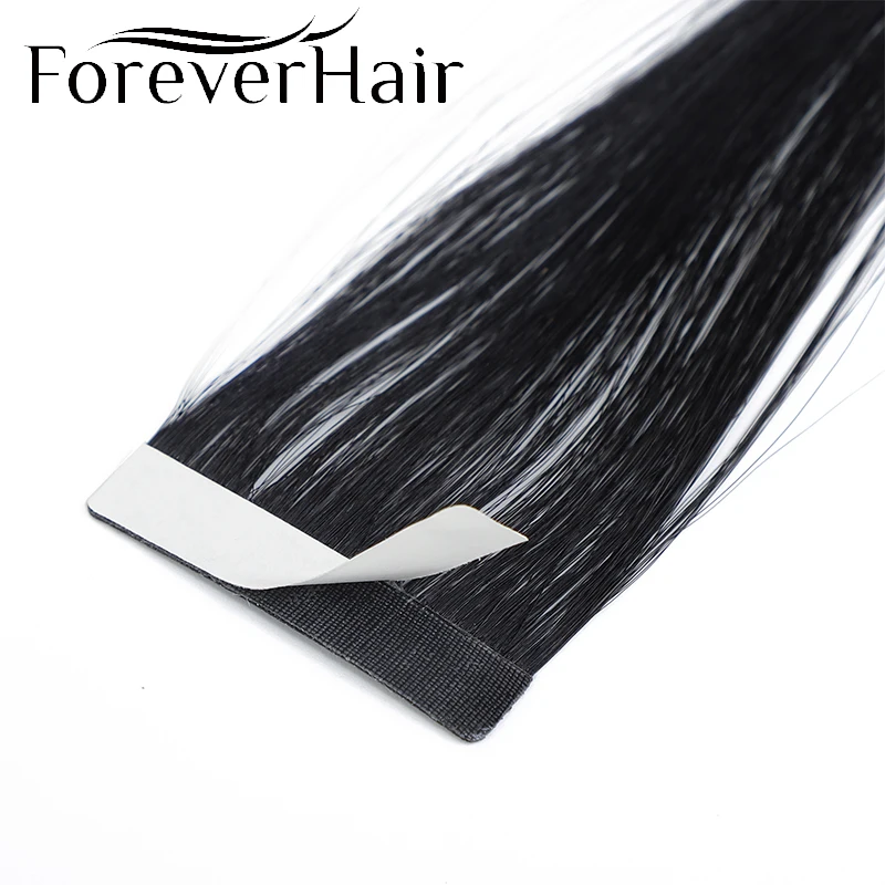 Forever Hair настоящие волосы Remy, бесшовные волосы на ленте, человеческие волосы для наращивания, 5 шт., только шелковистые прямые волосы для европейского салона