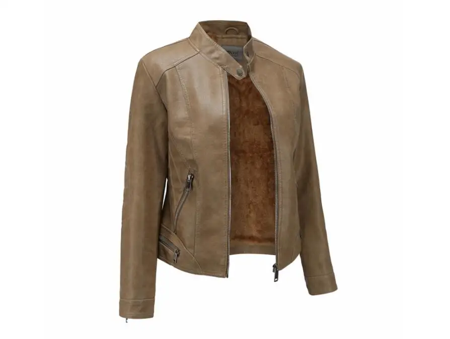 Женская куртка из искусственной кожи женская зимняя коллекция 2019 года моющаяся