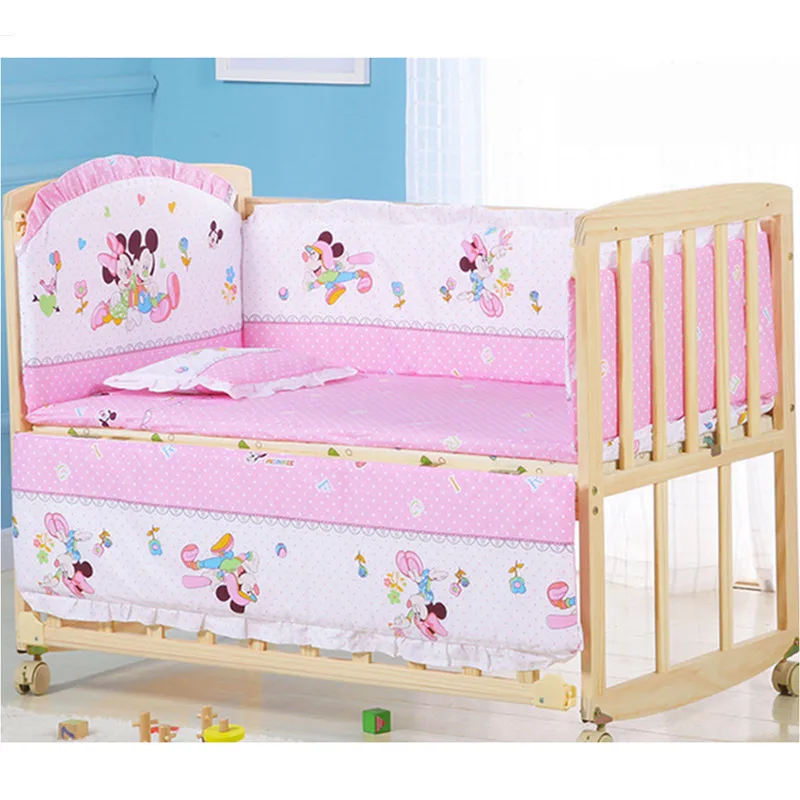 Бампер для детской кроватки с мультяшным рисунком 100% хлопок 5