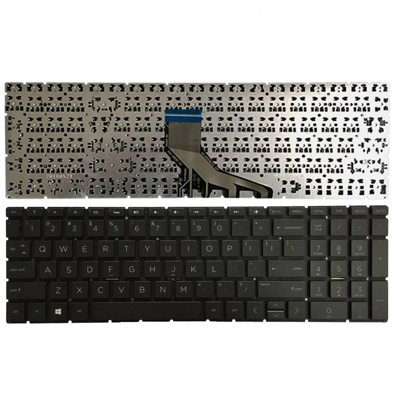 Новая клавиатура для ноутбука HP Pavilion 15-da0074nr 15-da0076nr 15-da0077nr 15-da0078nr серебристо-черная