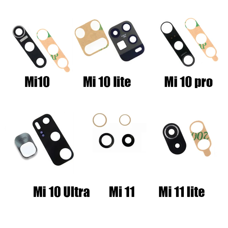 

Back Camera Glass For Xiaomi Mi 10 11 pro lite Rear Camera Cover Lens+Sticker Holder Replacement