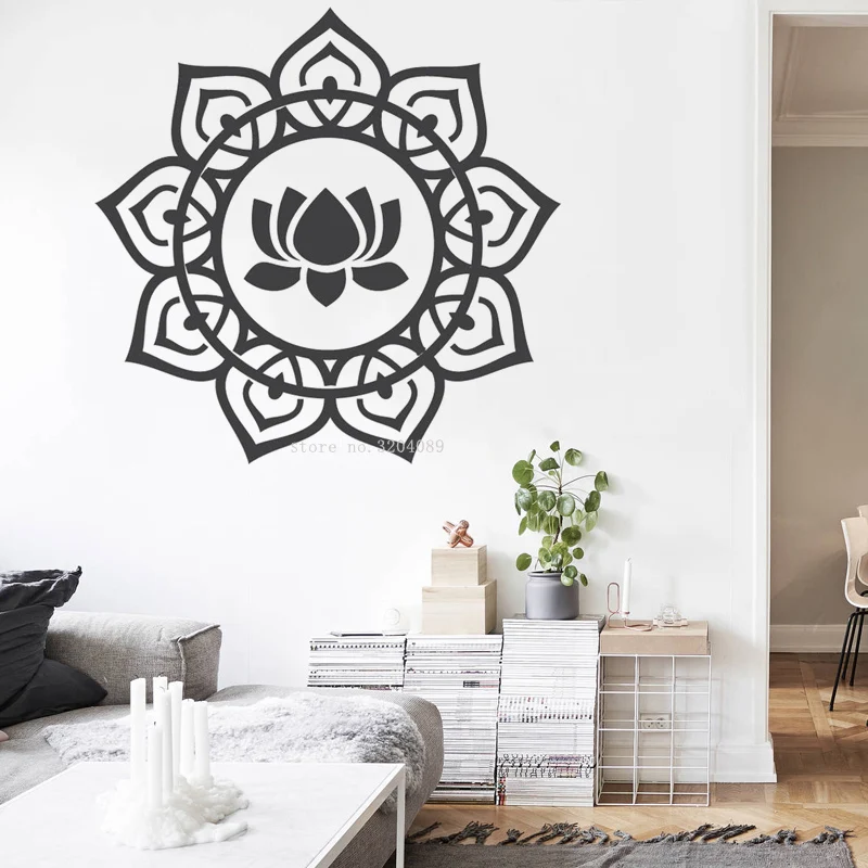 Мандала Цветок стикер стены простой дизайн медитация Лотос украшение дома